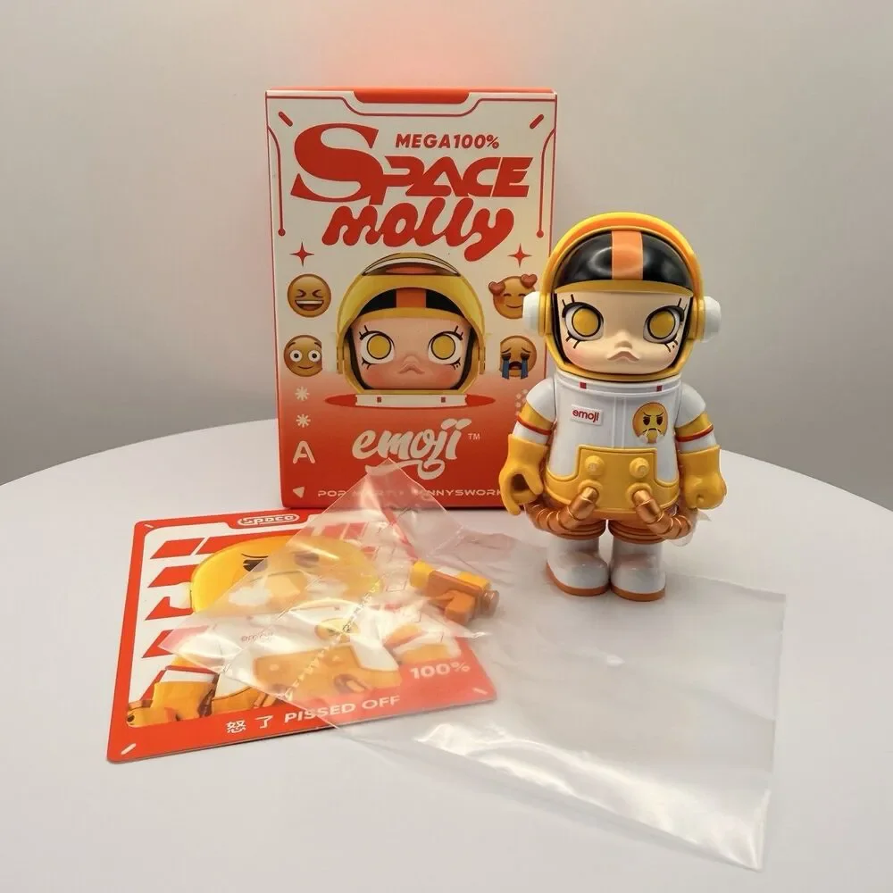 PopMart 100% Mega Space Molly Emoji Series Blind Box Confirmed ~ PISSED OFF